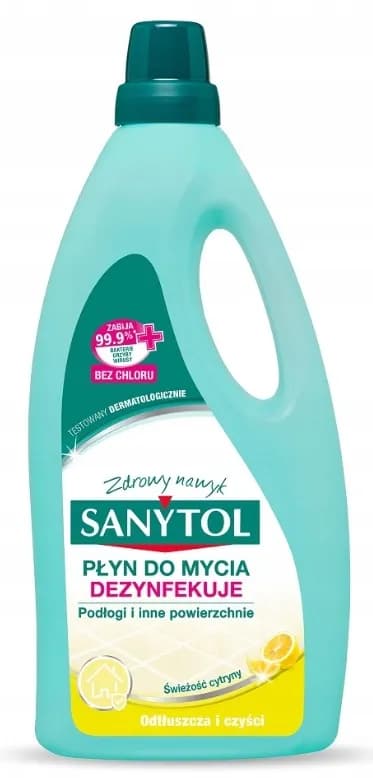 Płyn czyszczący SANYTOL 1L CYTRYNA DEZYNFEKUJE