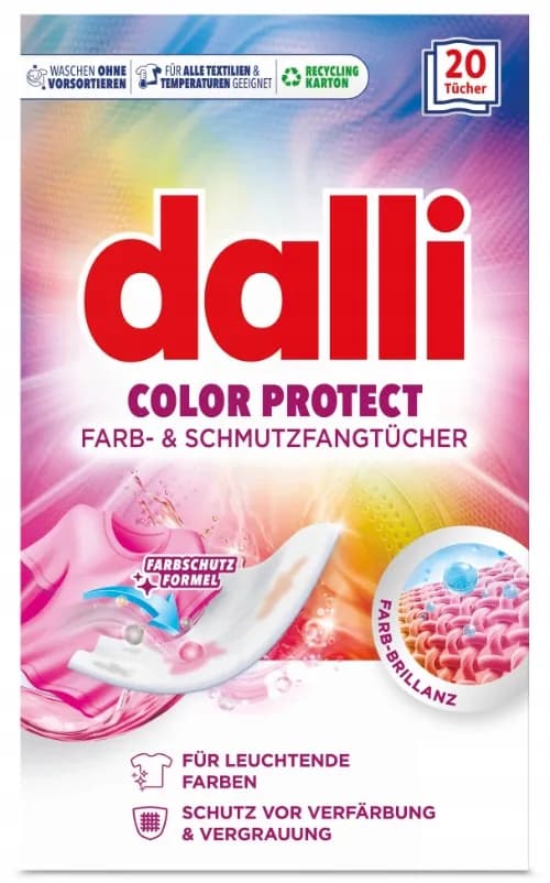 CHUSTECZKI DO PRANIA DALLI 20szt. ABSORBUJĄCE COLOR PROTECT d/wszystkich rodzajów tkanin
