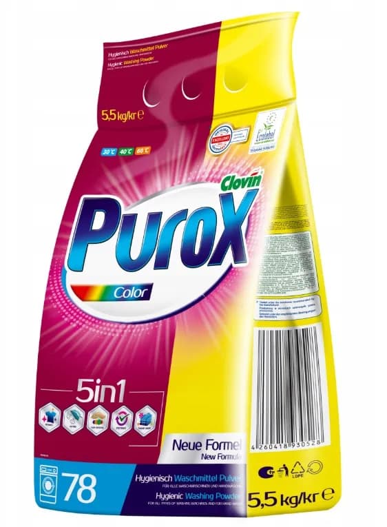 Proszek do prania PUROX Color 5,5kg 78 prań