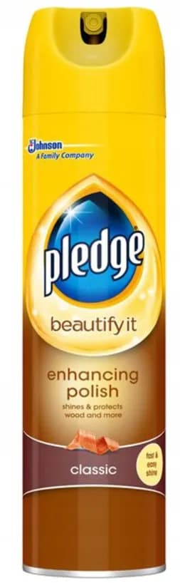 Spray czyszczący do mebli PLEDGE 250ml WOOD 5w1 CLASSIC BRĄZOWY