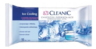 CHUSTECZKI ODŚWIEŻAJĄCE CLEANIC 15szt.ICE COOLING ANTYBAKTERYJNE