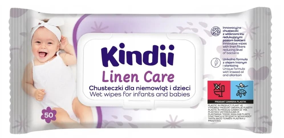 Chusteczki nawilżane KINDII 50szt. Linen Care.