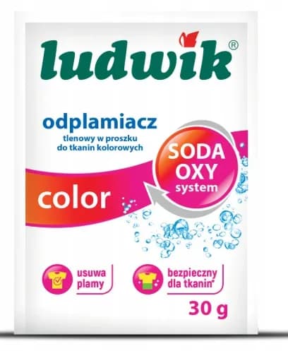 Odplamiacz Tlenowy LUDWIK 30g Proszek Do Kolorowych Tkanin 