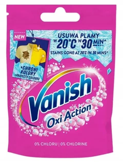 Odplamiacz VANISH OXY ACTION 30g Proszek Do Tkanin Kolorowych