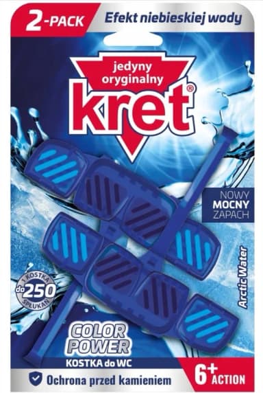 Kostka do WC KRET Color Power Arctic Water 2x40g
