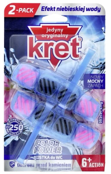 Kostka do WC KRET Color Power Water Lily 2x40g
