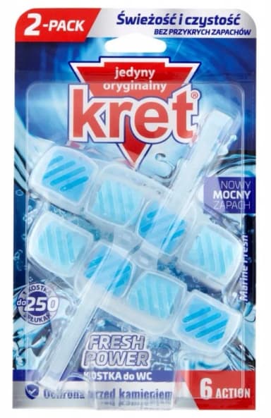 Kostka do WC KRET Color Power Marine Fresh 2x40g