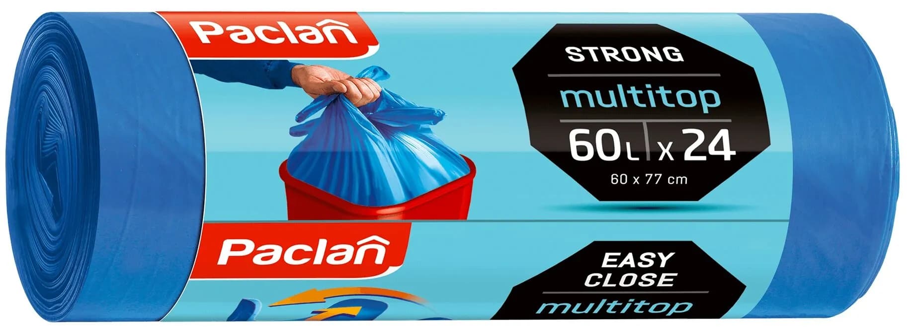 PACLAN Worki na śmieci niebieskie z uszami 60L Multi Top 24szt