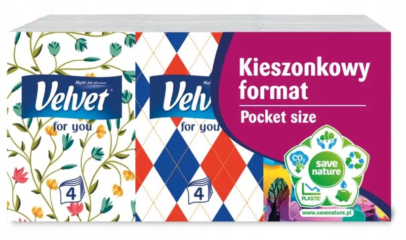 Chusteczki higieniczne VELVET 6x7 MINIS 4-warstwy