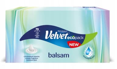 Chusteczki kosmetyczne VELVET 70 szt. BALSAM +ZAPACH 3-warstwy