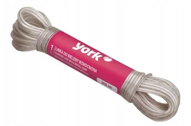 LINKA DO PRANIA YORK 20m WZMOCNIONA STALOWY RDZEŃ