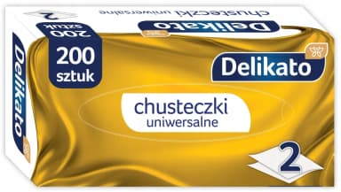 Chusteczki kosmetyczne DELIKATO BOX 200 szt. 2-warstwowe