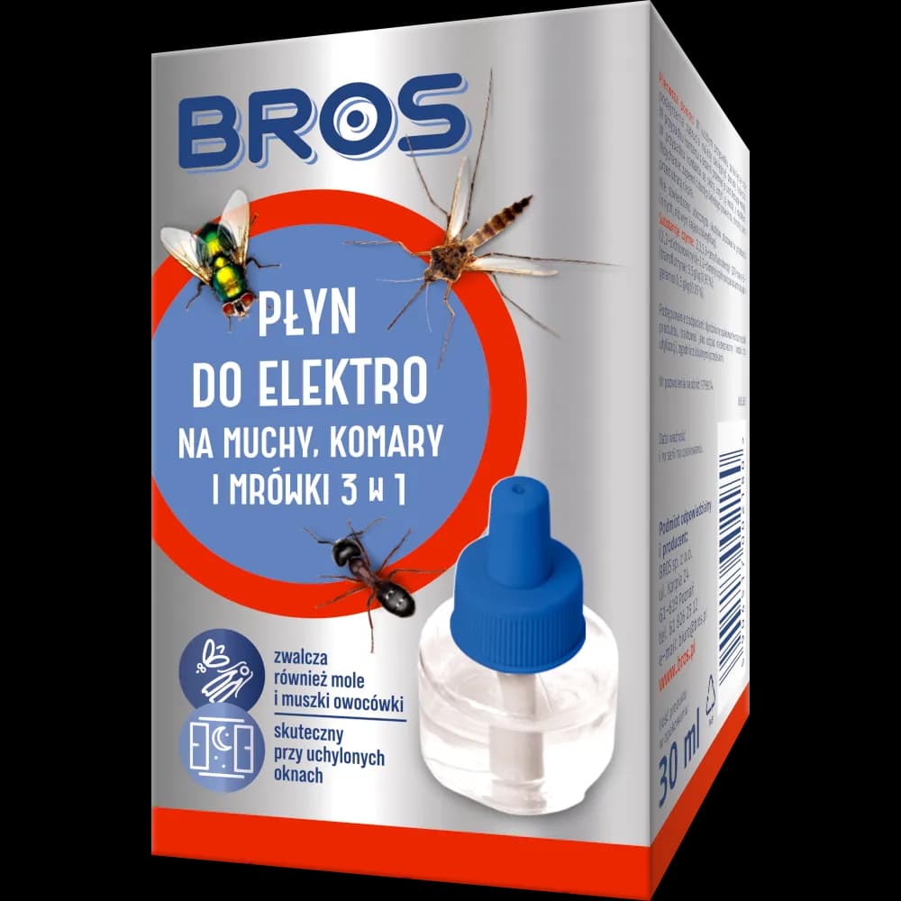 BROS Płyn do Elektro na muchy na muchy, na komary i mrówki 3w1