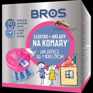 BROS Zestaw Elektro + Wkłady na komary SMYK Dla dzieci od 1 ROKU ŻYCIA - 10 sztuk (ELEKTROFUMIGATOR)