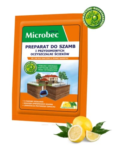 Preparat do szamb i przydomowych oczyszczalni MICROBEC Ultra saszetki 1 szt. cytryna