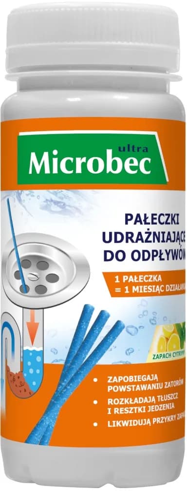 Preparat do szamb i przydomowych oczyszczalni MICROBEC 12 szt.  pałeczki udrażniające do odpływów
