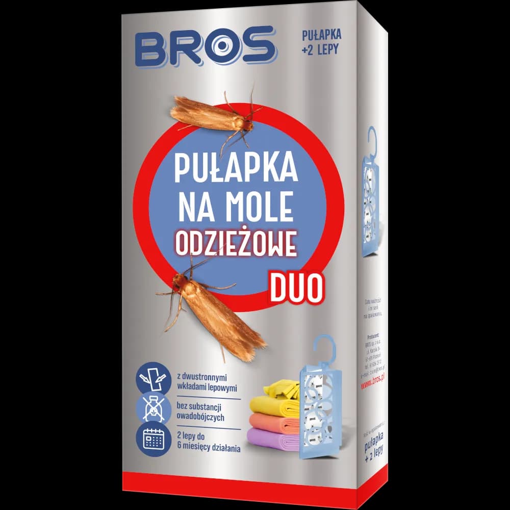BROS Pułapka na mole odzieżowe DUO+ 2 wkłady