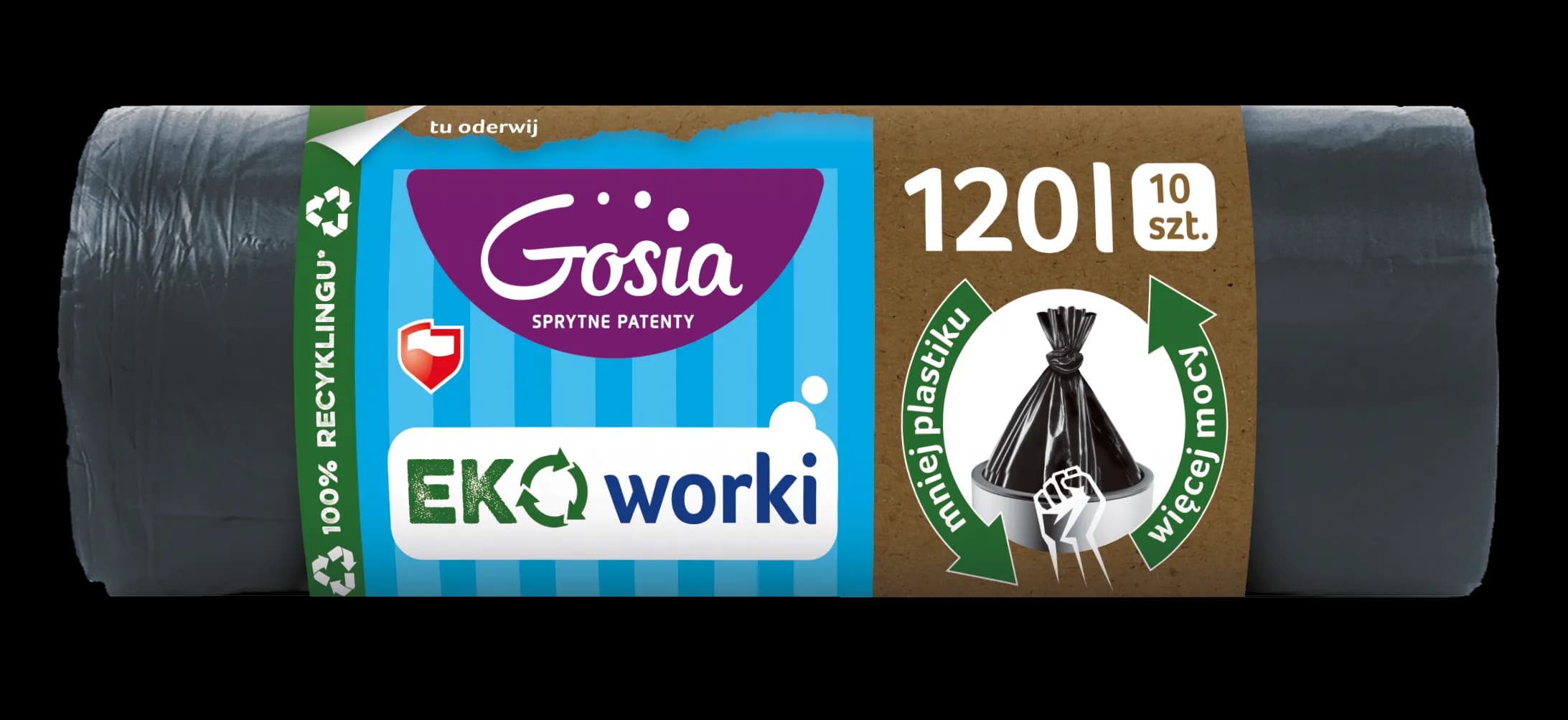 GOSIA Worki na śmieci Eko 120L czarne 10szt