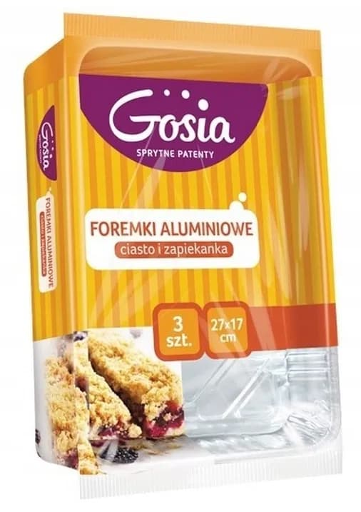 Foremki aluminiowe GOSIA CIASTO&ZAPIEKANKA 27x17cm 3 szt