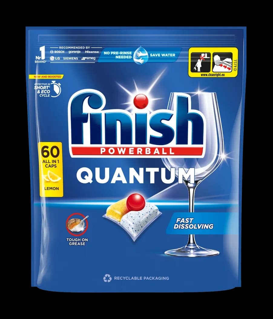 Tabletki do zmywarek FINISH Quantum Lemon Powerball All in One (60szt)