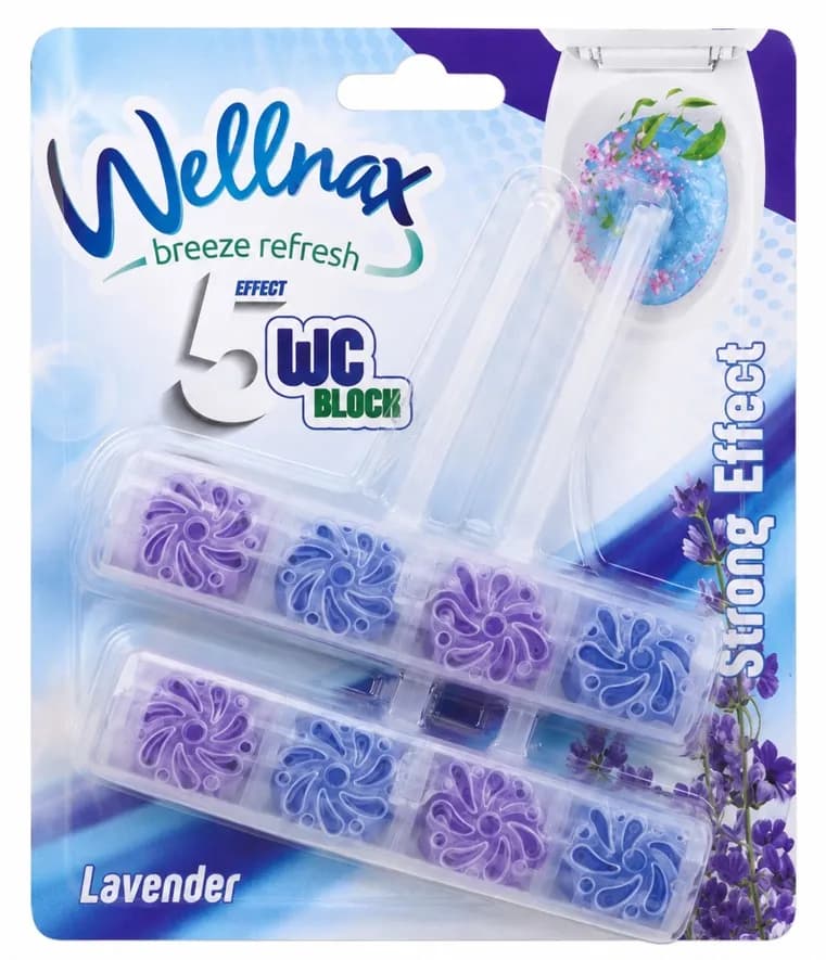 Kostka do WC WELLNAX Lavenda 2x50g