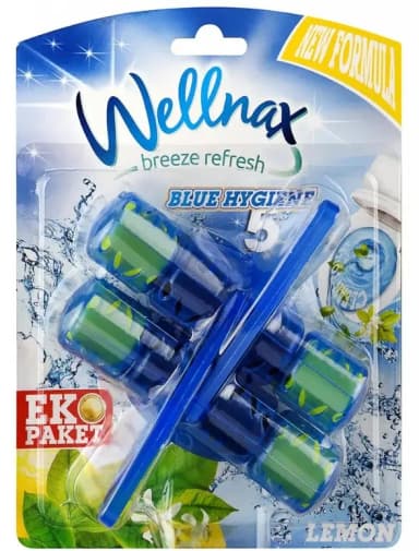 Kostka do WC WELLNAX Blue Lemon 2x50g