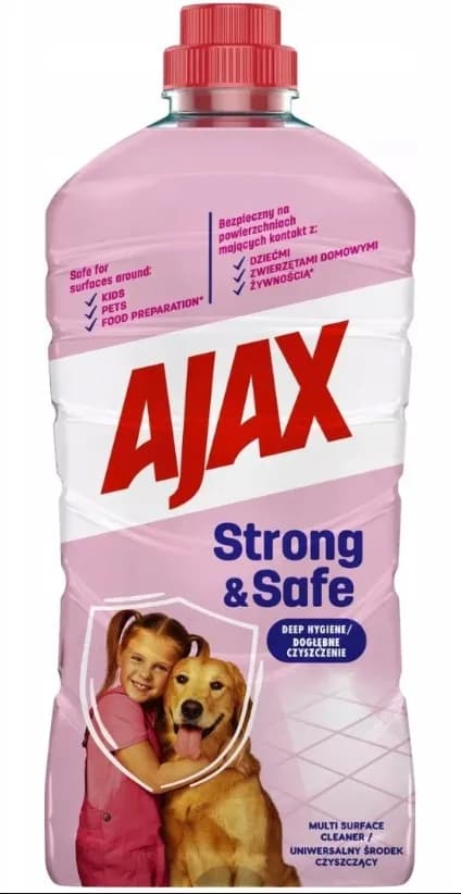 Płyn do czyszczenia AJAX 1L STRONG&SAFE RÓŻOWY