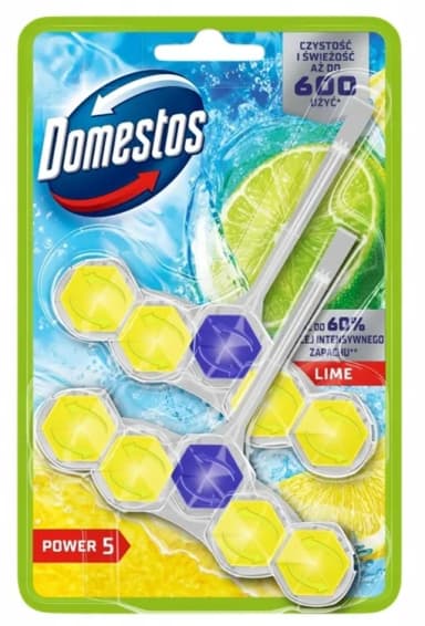 Zawieszka do toalety DOMESTOS POWER 5 LIME 2 x 55g 