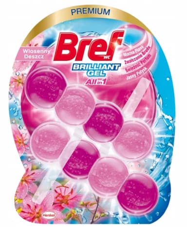 Zawieszka do WC Bref Brillant Gel 2x42g Wiosenny Deszcz