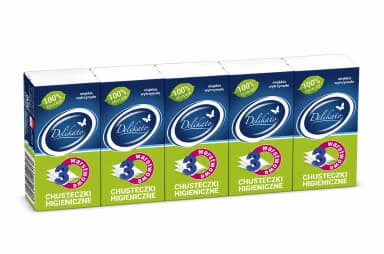 Chusteczki higieniczne DELIKATO 3-warstwowe Pakiet 10 Sztuk Chusteczki higieniczne DELIKATO 3-warstwowe Pakiet 10 Sztuk
