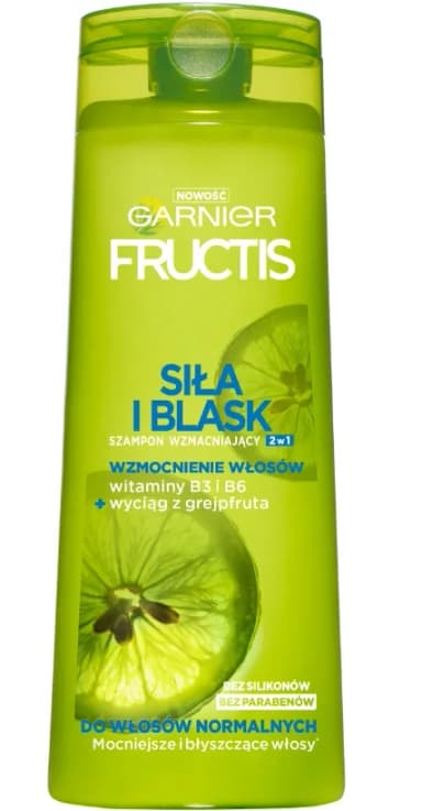Szampon do włosów GARNIER FRUCTIS Siła I Blask 2w1 Wzmacniający Włosy Normalne 400ml Szampon do włosów GARNIER FRUCTIS Siła I Blask 2w1 Wzmacniający Włosy Normalne 400ml