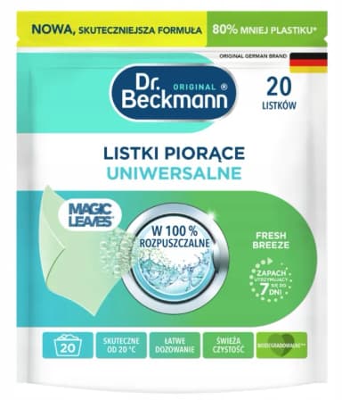 Listki do prania DR.BECKMANN MAGIC LEAVES"20 Fresh Breeze Uniwersalne Listki do prania DR.BECKMANN MAGIC LEAVES"20 Fresh Breeze Uniwersalne