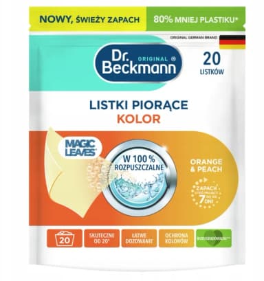Listki do prania DR.BECKMANN MAGIC LEAVES"20 Orange & Peach Kolor Listki do prania DR.BECKMANN MAGIC LEAVES"20 Orange & Peach Kolor