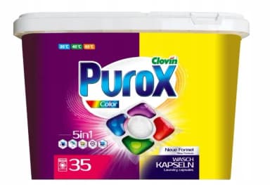 Kapsułki do prania PUROX" 35 PRAŃ KOLOR 5-komorowe Kapsułki do prania PUROX" 35 PRAŃ KOLOR 5-komorowe