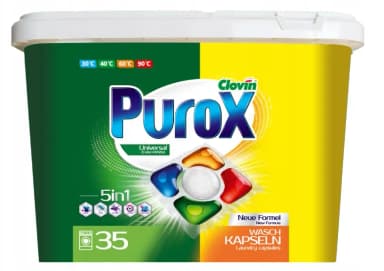 Kapsułki do prania PUROX" 35 PRAŃ UNIWERSALNE 5-komorowe Kapsułki do prania PUROX" 35 PRAŃ UNIWERSALNE 5-komorowe