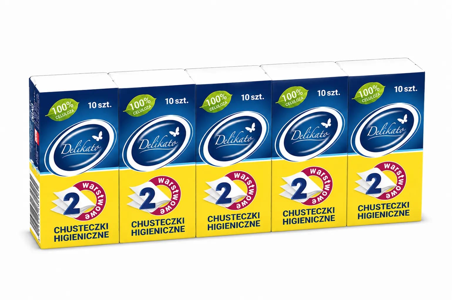 Chusteczki higieniczne DELIKATO 2-warstowe Pakiet 10 Sztuk