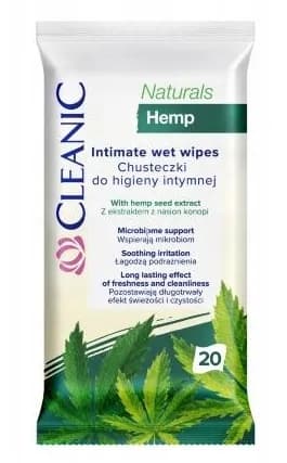 CHUSTECZKI DO HIGIENY INTYMNEJ CLEANIC20 NATURALS HEMP