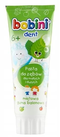 Pasta do zębów BOBINI Dent Miętowa Guma Balonowa 75ml 6+ Pasta do zębów BOBINI Dent Miętowa Guma Balonowa 75ml 6+