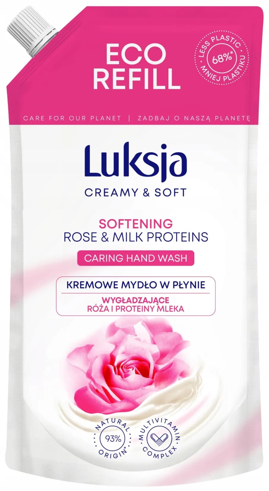 LUKSJA Mydło w płynie 400ml Róża - zapas/refill