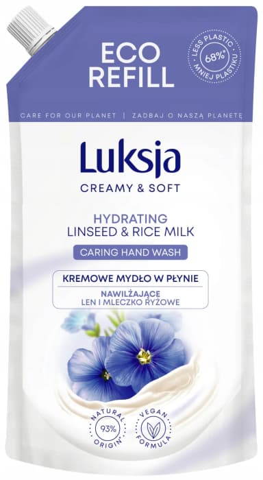 LUKSJA Mydło w płynie 400ml Len - zapas/refill LUKSJA Mydło w płynie 400ml Len - zapas/refill