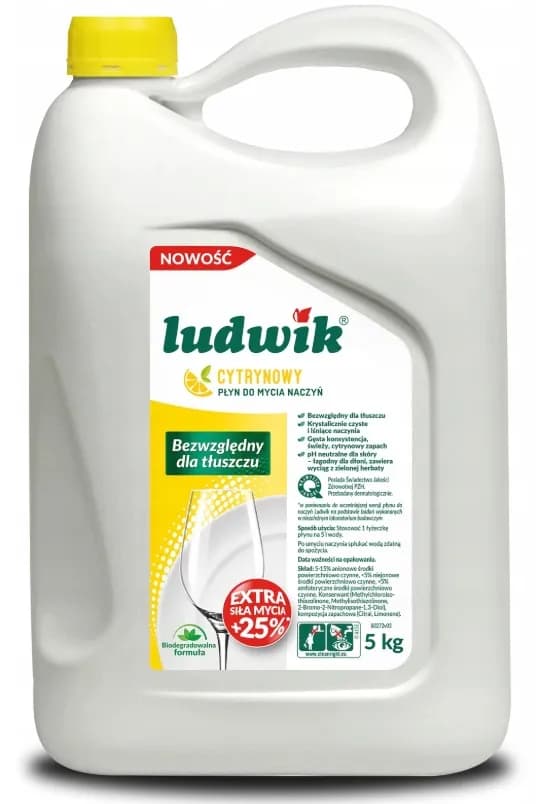 Płyn do mycia naczyń LUDWIK 5 kg CYTRYNA kanister