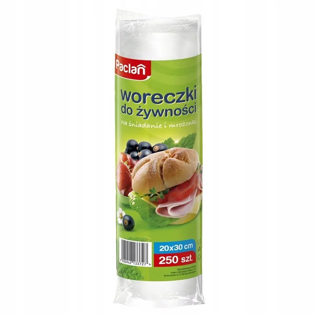 PACLAN Woreczki śniadaniowe 250szt - wymiary 20x30cm