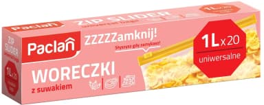 PACLAN Woreczki do żywności 1l z suwakiem 20szt PACLAN Woreczki do żywności 1l z suwakiem 20szt