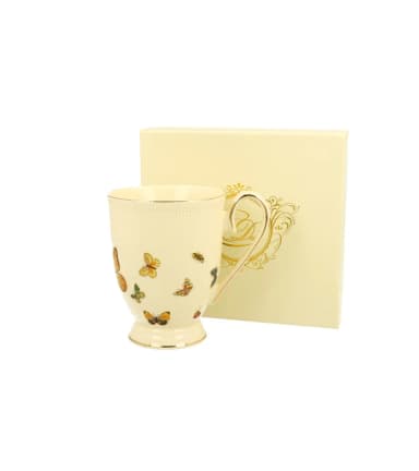 Kubek porcelanowy DUO 400 ml – ECRU Motylki do kawy i herbaty elegancki wzór Kubek porcelanowy DUO 400 ml – ECRU Motylki do kawy i herbaty elegancki wzór