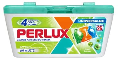 Kapsułki do prania PERLUX" 26 PRAŃ UNIWERSALNE ŻELOWE pudełko Kapsułki do prania PERLUX" 26 PRAŃ UNIWERSALNE ŻELOWE pudełko