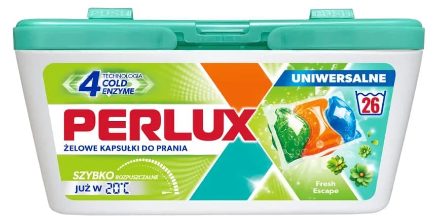 Perlux kapsułki do prania 26 prań uniwersalne żelowe – opakowanie produktu