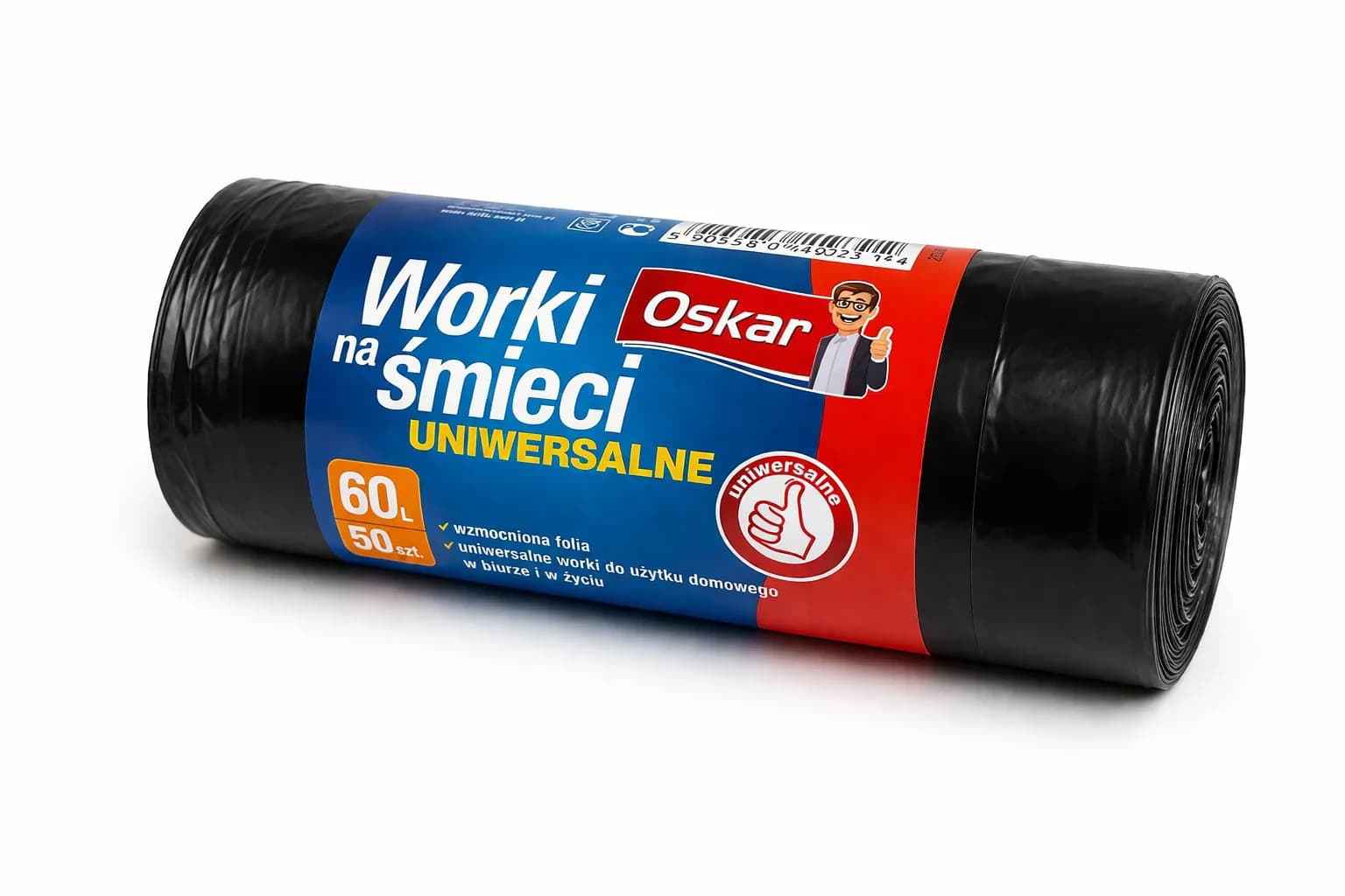 Worki na śmieci 60L czarne OSKAR 50szt