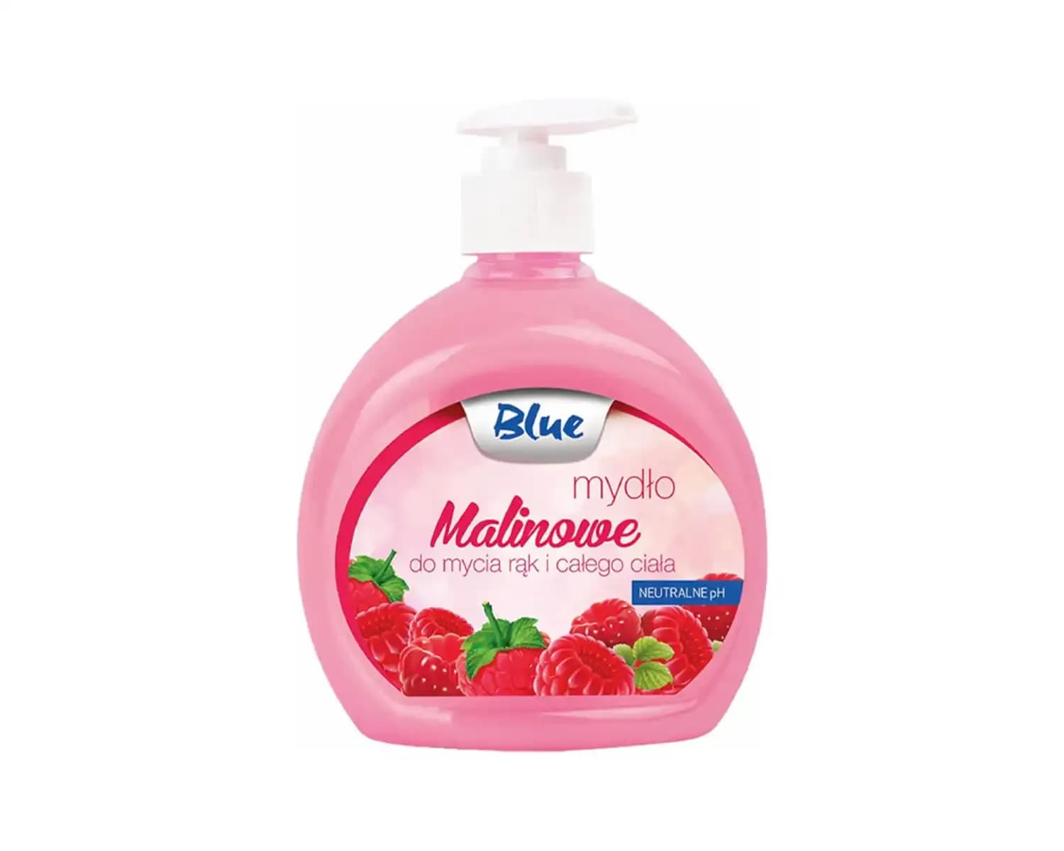 Mydło w płynie z pompką 500 ml BLUE Malina różowe