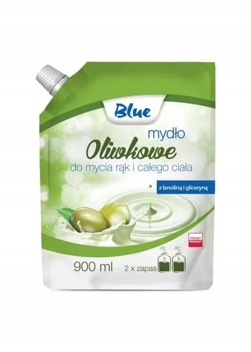 Mydło w płynie 900 ml BLUE Oliwka - zapas/refill