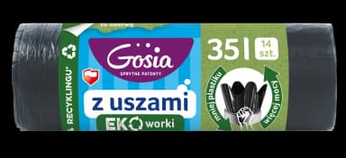 GOSIA Worki na śmieci Eko 35L czarne z uszami 10szt GOSIA Worki na śmieci Eko 35L czarne z uszami 10szt